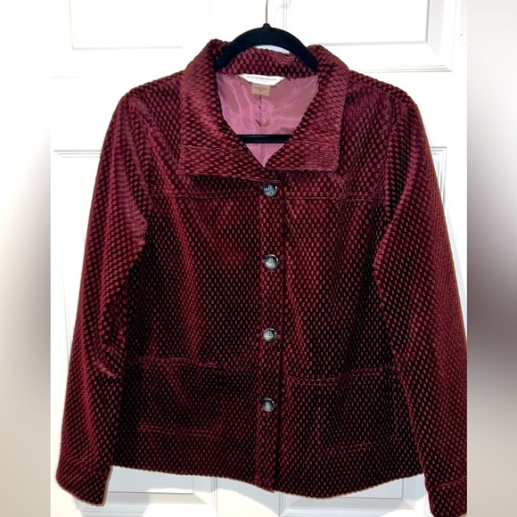 Vintage Allison Daley Velvet Textured Jacket Sz.10P - Picture 1 of 7